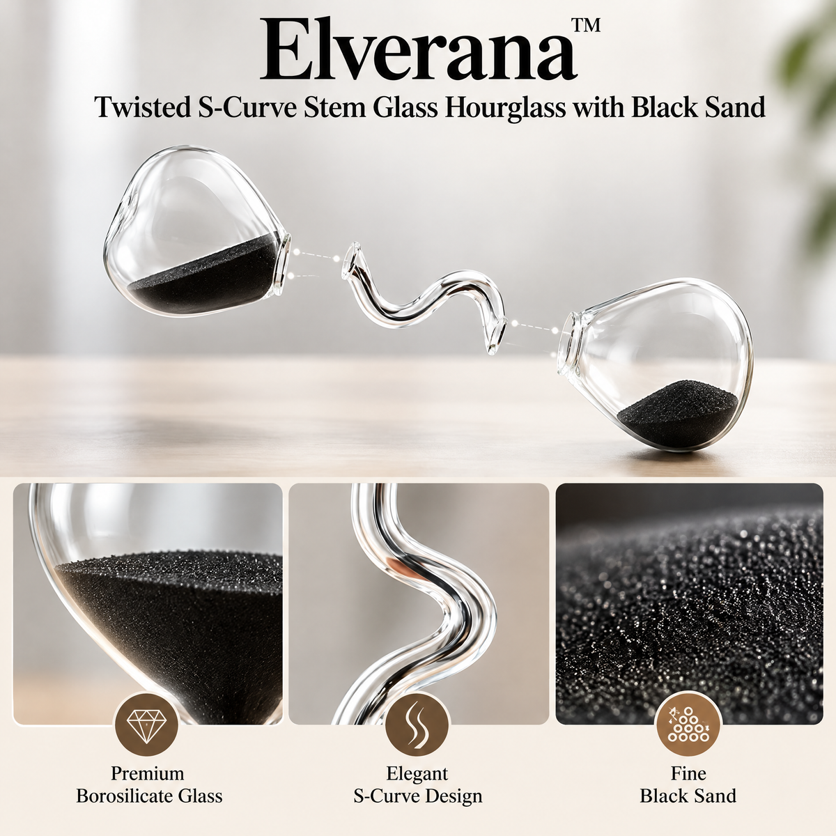 Elverana™ Modern Sculptural Home Decor Accent — Artistic Statement Piece for Living Spaces