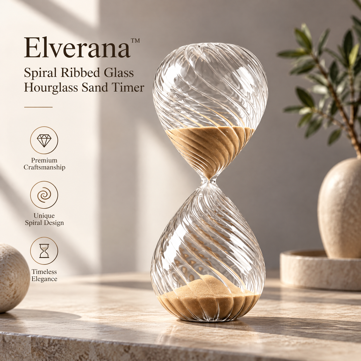 Elverana™ Organic Sculptural Decorative Object — Modern Artistic Home Accent Piece
